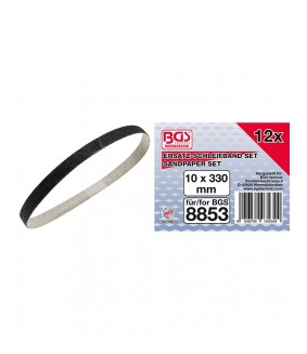 Bande à poncer BGS 10x330 mm 12 pièces pour article 8853