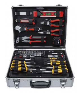 Jeu d’outils Kraftmann dans un coffret en aluminium 129 pièces