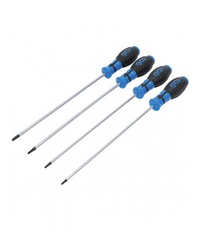 Jeu de 4 tournevis BGS extra longs Profil TS (pour Torx Plus) T15-T30