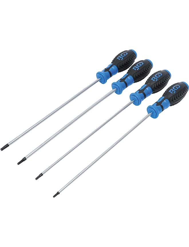 Jeu de 4 tournevis BGS extra longs Profil TS (pour Torx Plus) T15-T30