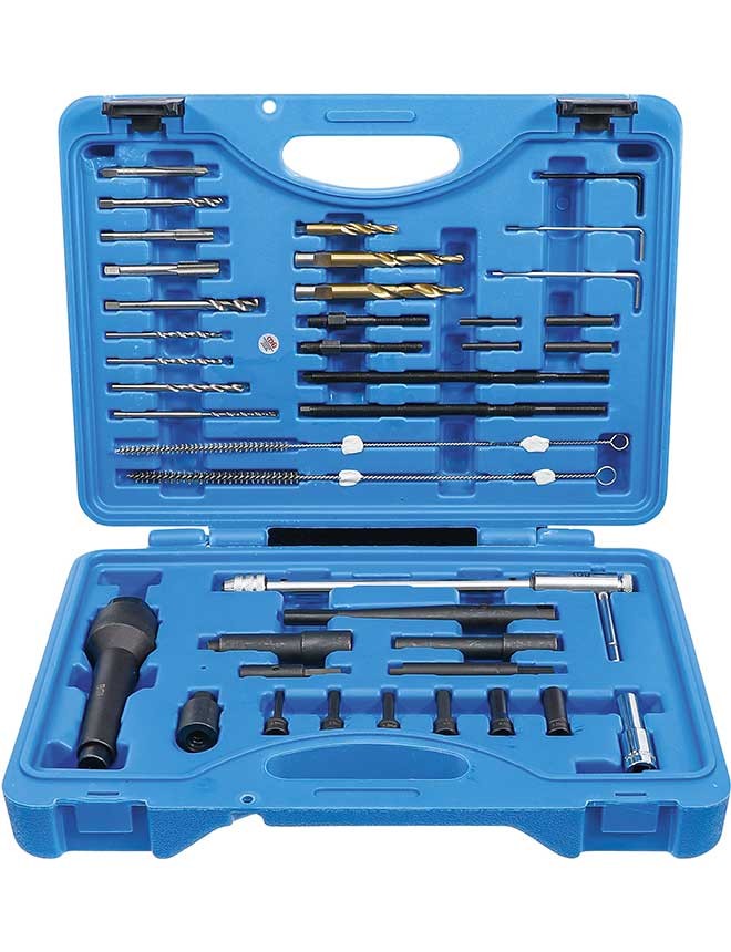 Jeu d'outils pour bougies de préchauffage et kit de réparation de filetages BGS M8/M10 - 41 pièces