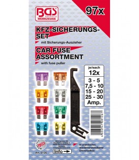 Assortiment de fusibles auto BGS - 97 pièces