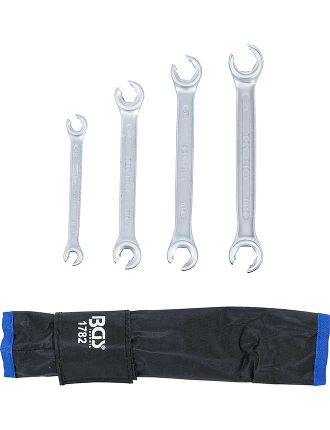 Wiltec Jeu de 6 pcs de Clés polygonales plate à cliquet pour conduite de frein - tailles 8-19 mm
