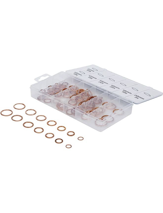 Assortiment de joints toriques BGS cuivre Ø 6-20 mm - 95 pièces