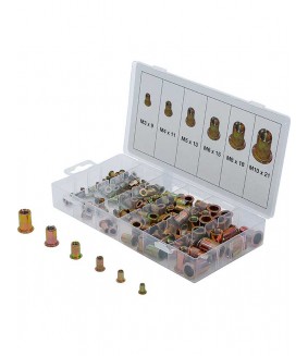 Assortiment d'écrous rivets BGS en acier galvanisé - 150 pièces