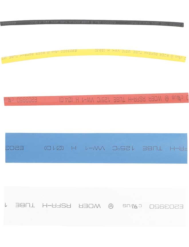 Assortiment de gaines thermo-rétractables BGS couleurs - 100 pièces