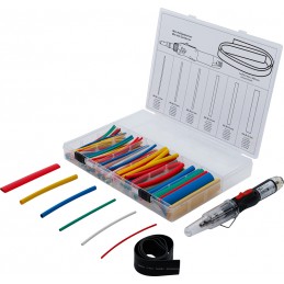 Mini chalumeau avec assortiment de gaines thermo-rétractables