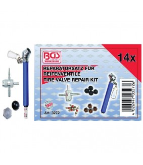 Kit de réparation pour valves de pneus BGS 14 pièces