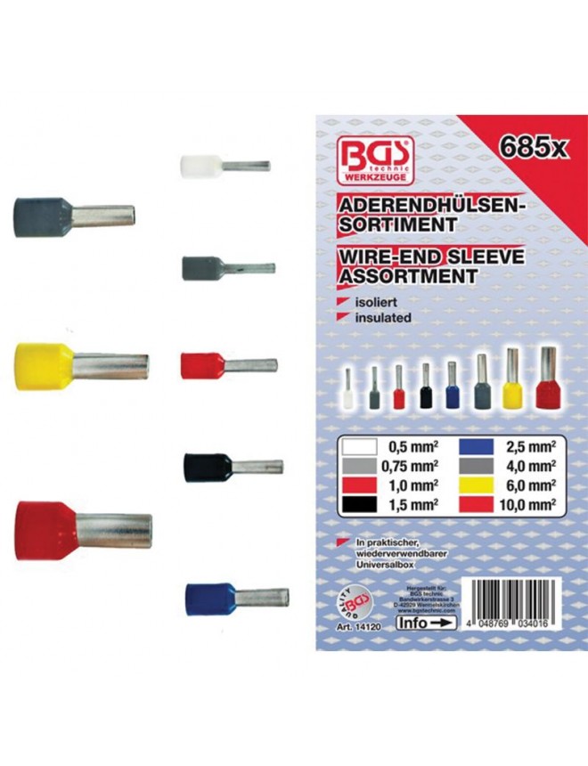 Assortiment de cosses BGS 685 pièces