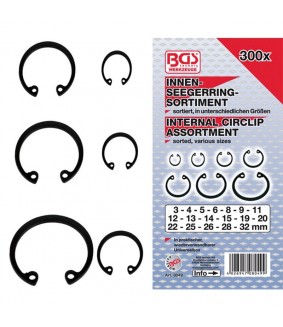 Assortiment de circlips intérieurs BGS Ø 3-32 mm 300 pièces