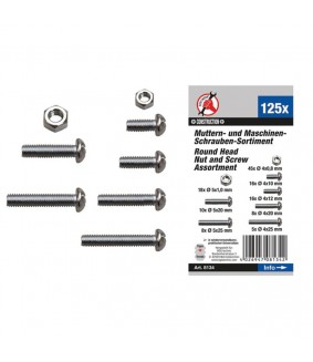 Assortiment de vis et écrous Kraftmann M4/M5 125 pièces