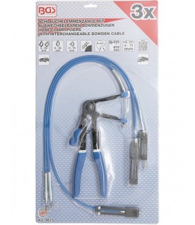 Emballage pince pour colliers de serrage BGS avec câbles Bowden interchangeables 635-670 mm